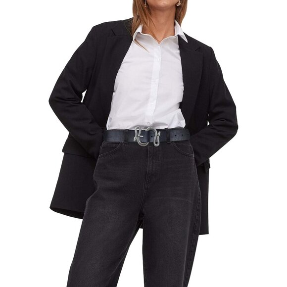 ⚡Black Buckl Snake Belt for Women Faux Leather Fashion Belt for Jeans and Dresse - Picture 2 of 6